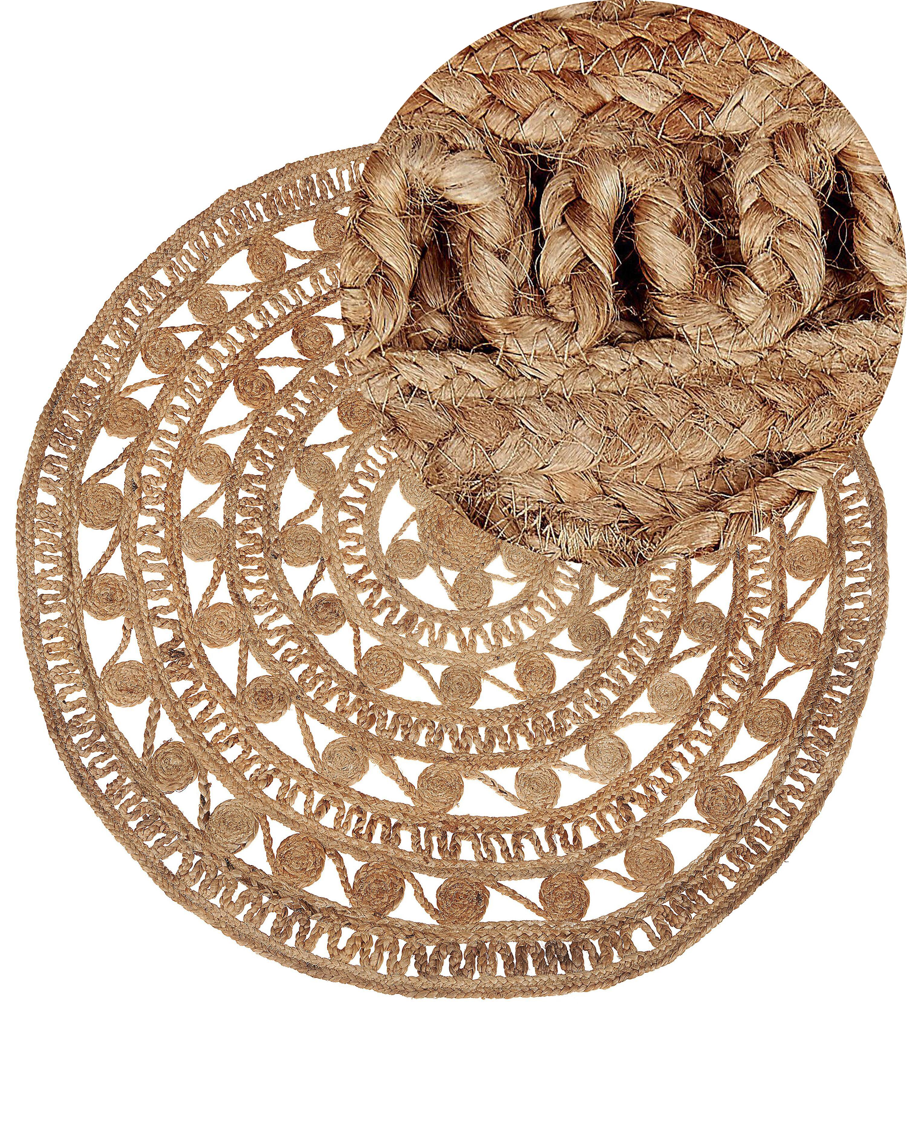 Vloerkleed KERER Beige ø 140 cm Jute