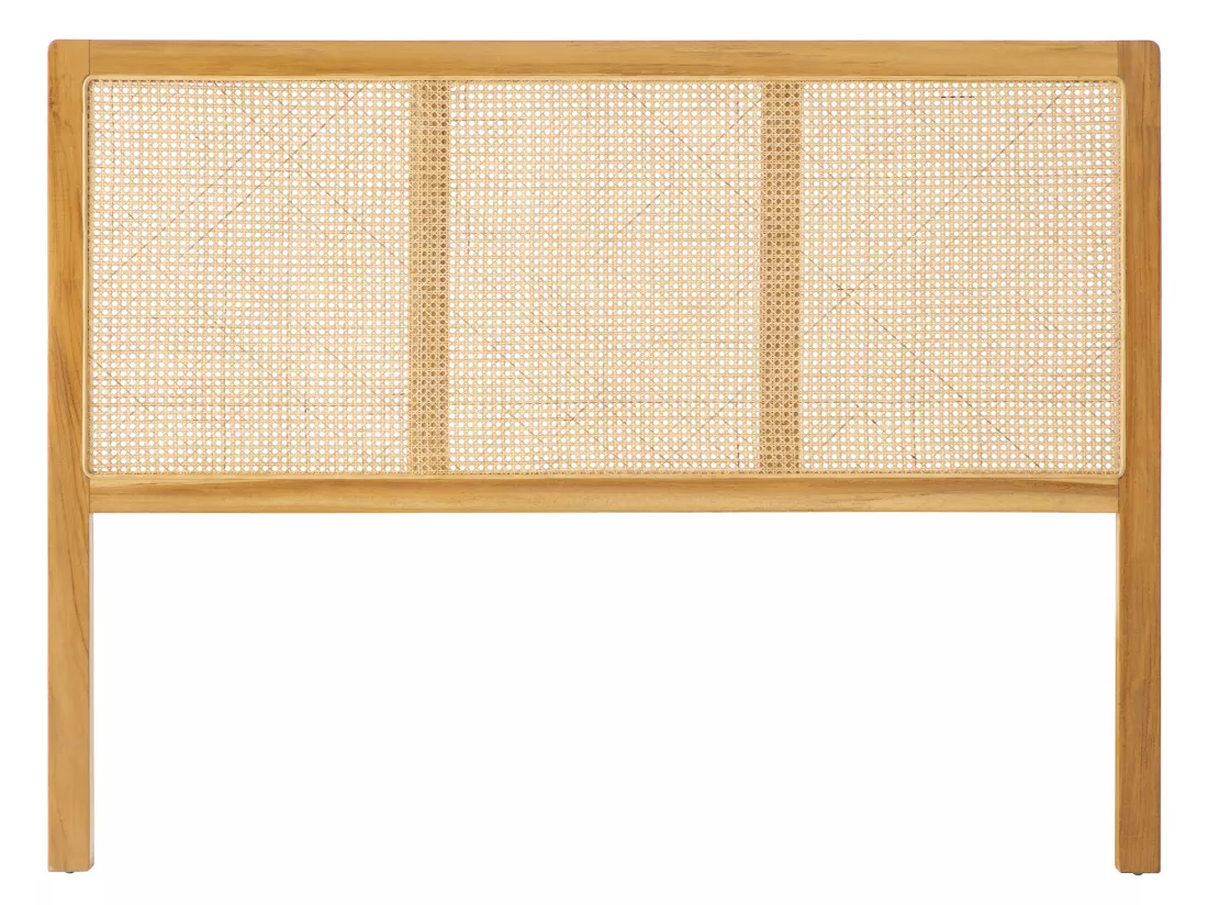 Tête de lit en cannage 160 cm - Teck et rotin - Naturel - CELAYA II