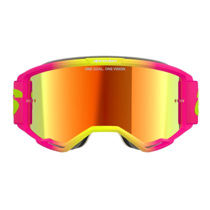 Masque cross Alpinestars VISION 5 WORDMARK IRIDIUM 2025 - Rose / Jaune