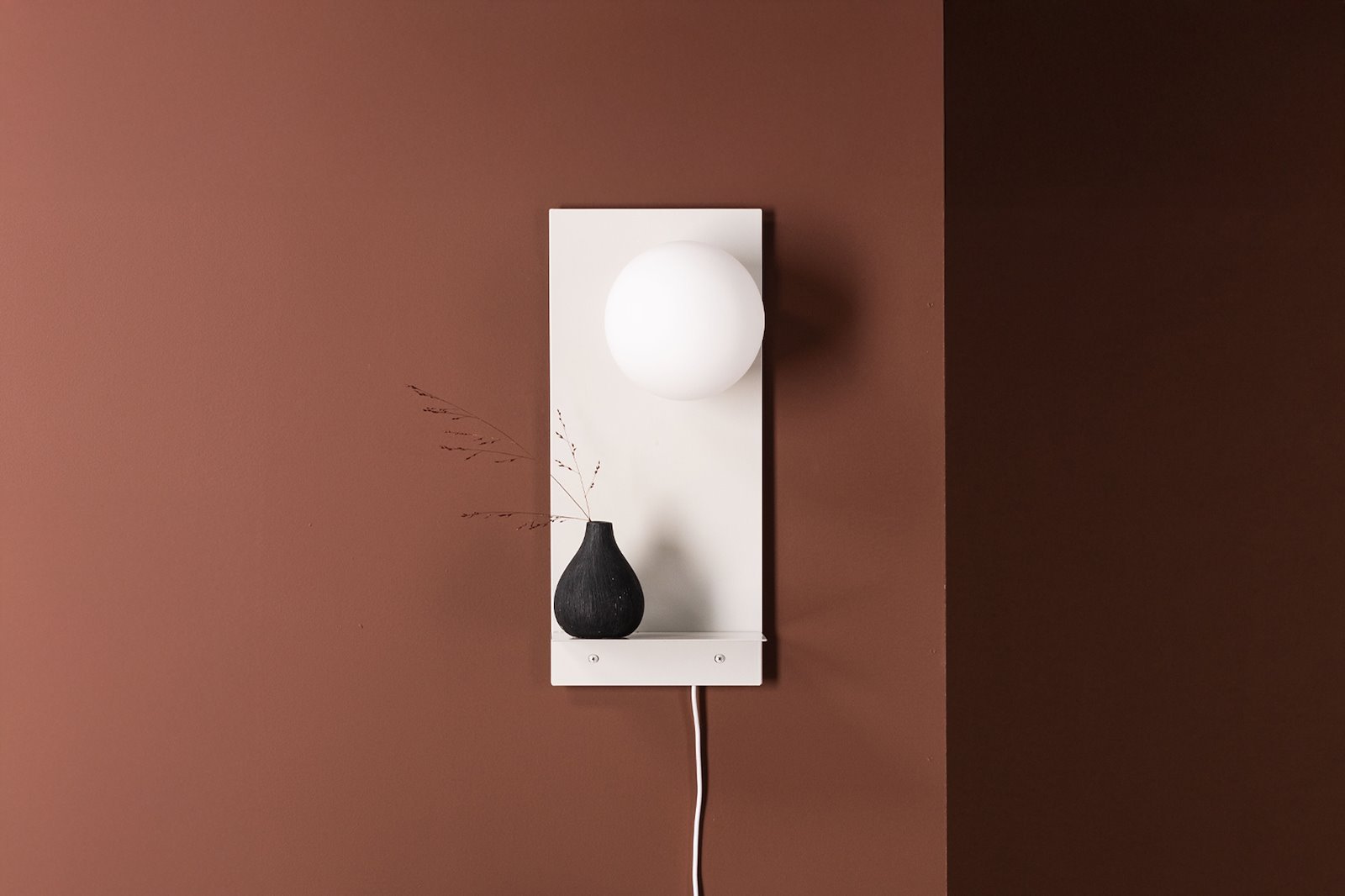 Troyes vegglampe Hvit/hvitt glass