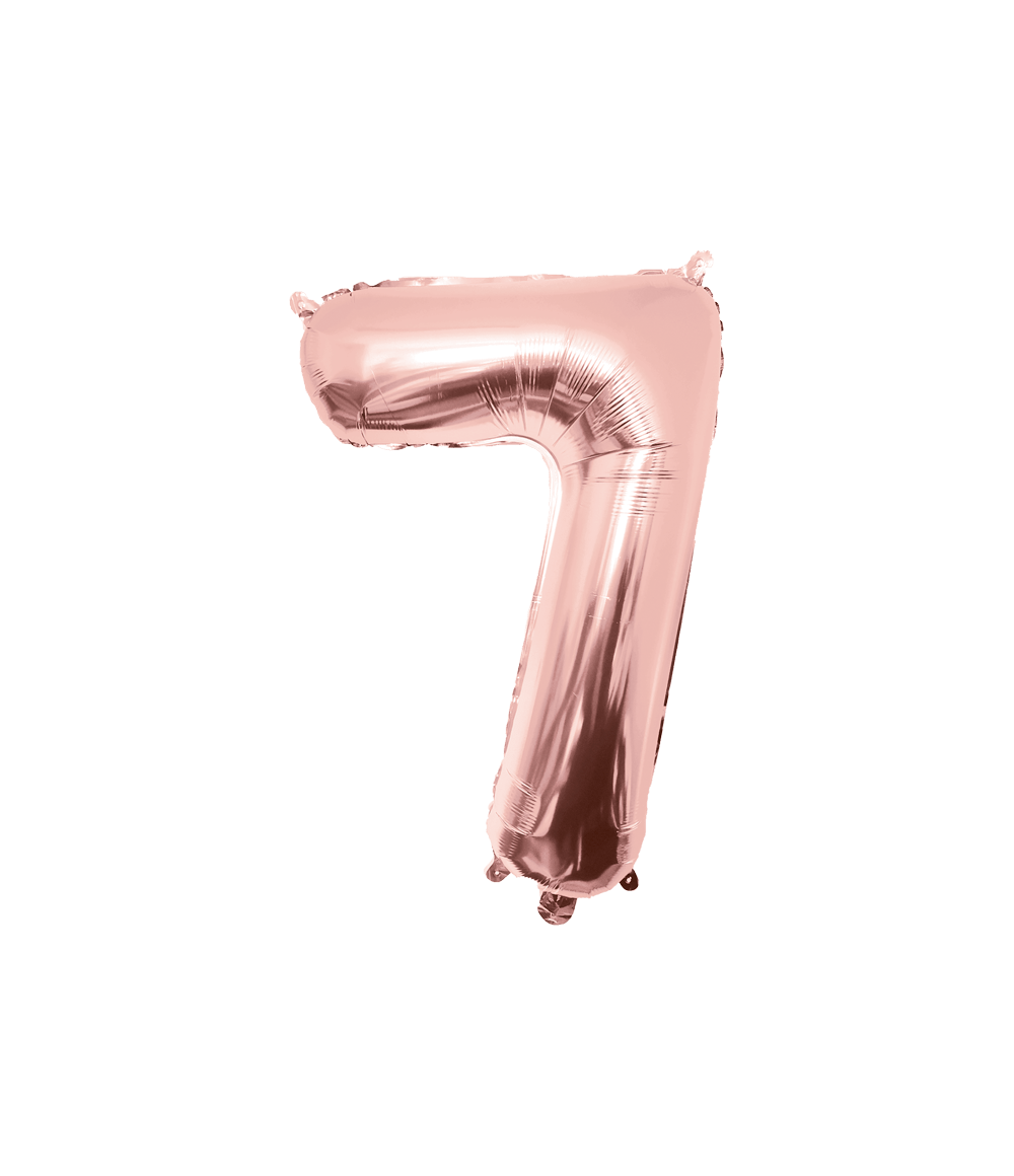 7 Jaar Cijfer Ballon Rose Goud Leeg 86cm