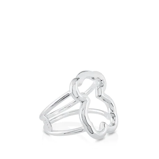 Anillo de plata motivo silueta oso New Carrusel