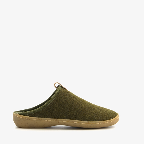Hush Puppies wollen dames pantoffels kaki