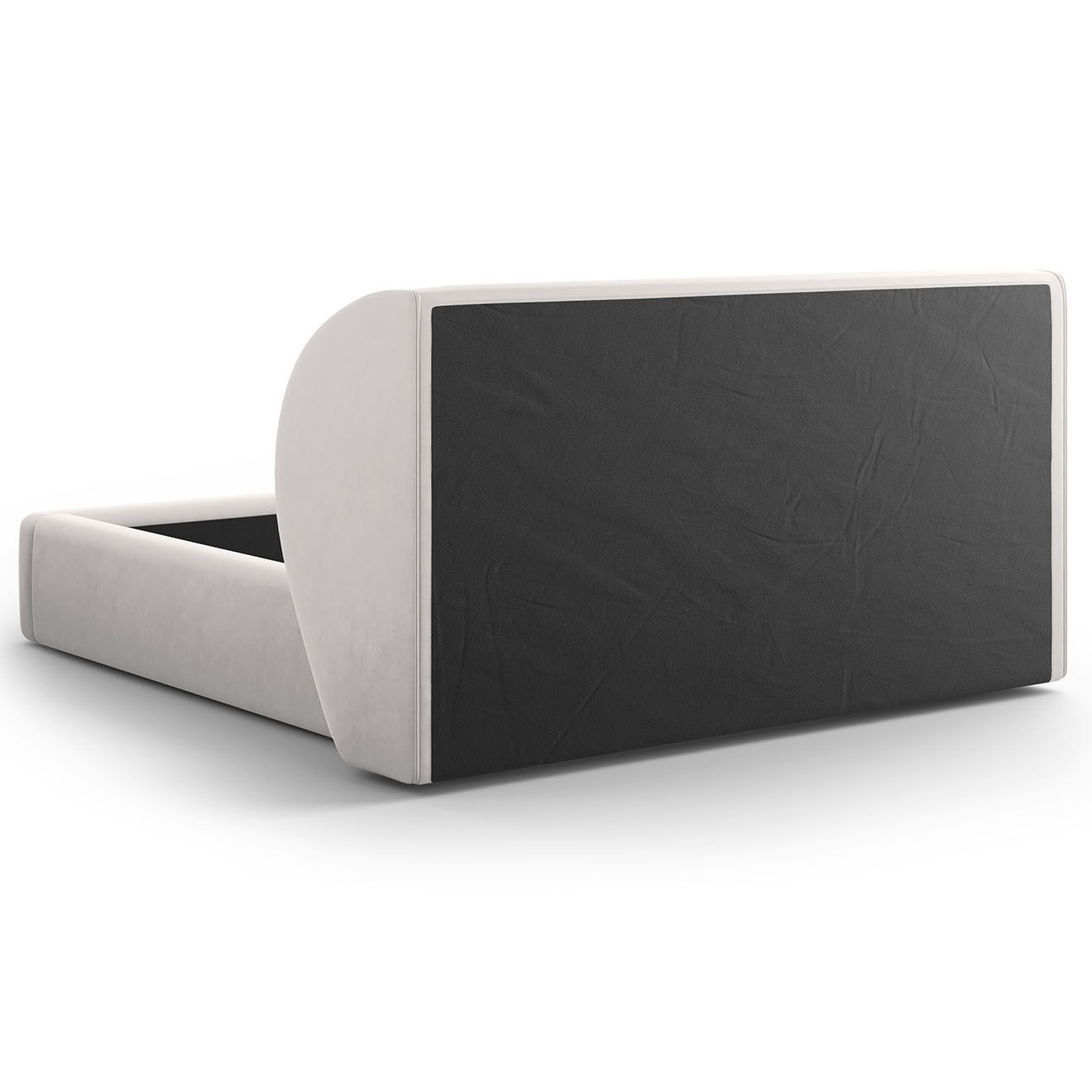 Micadoni Lit Coffre en Velours avec Tête de Lit Miley argenté - 230x187x100 cm