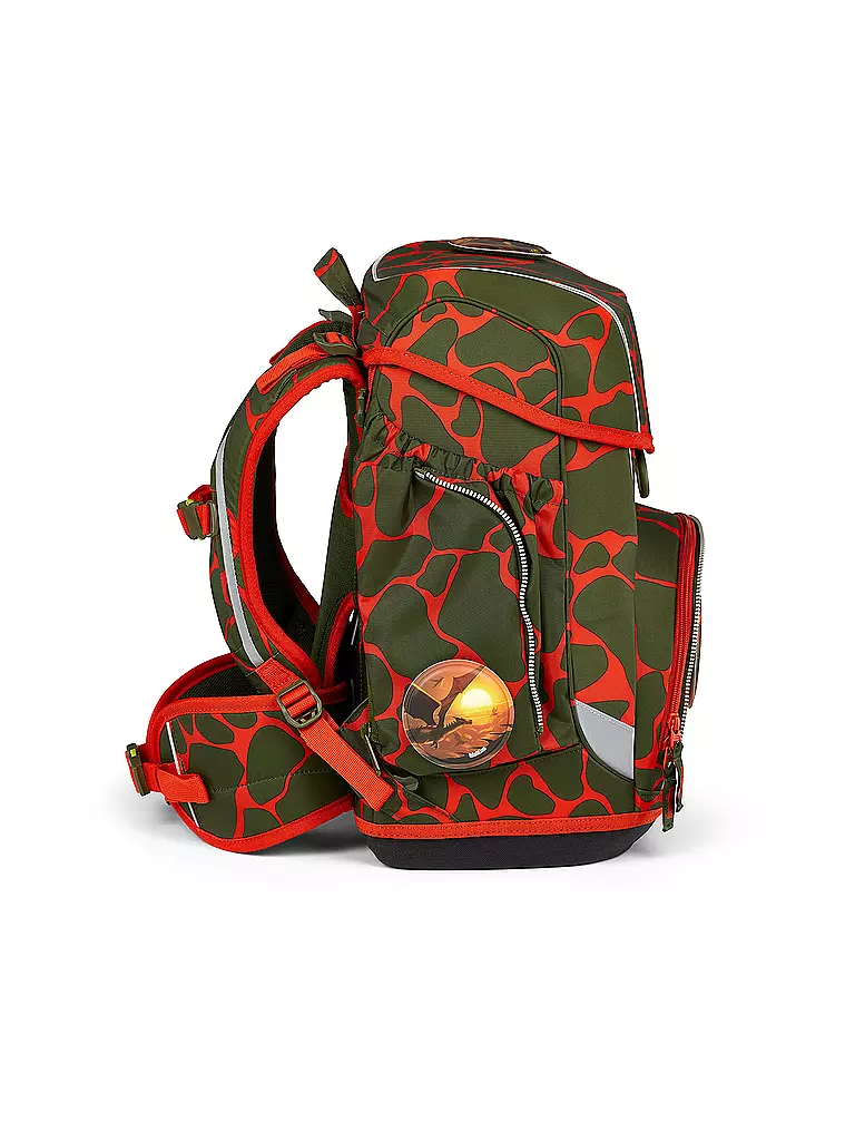 ERGOBAG Schultaschen Set 5tlg CUBO Lumi FeuerspeiBär olive