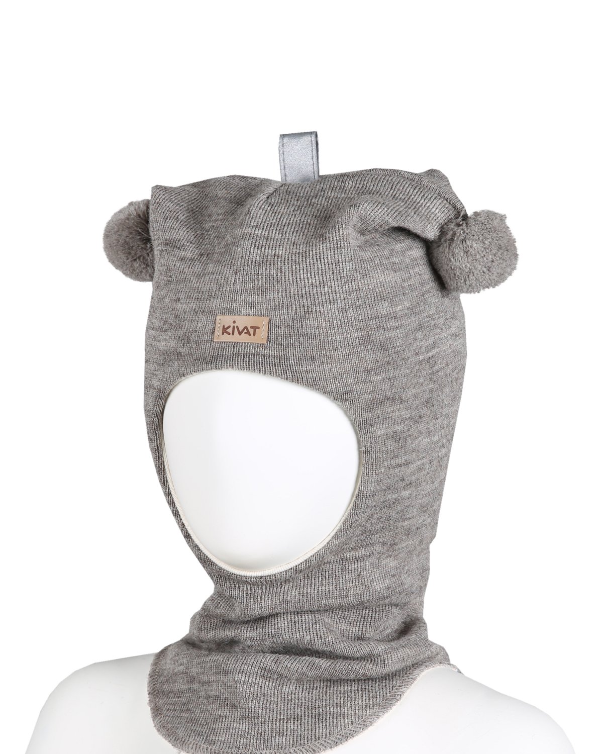 Balaclava Ull m/ Bomullsjersey fôr og Vindstopper | Ubehandlet Ull