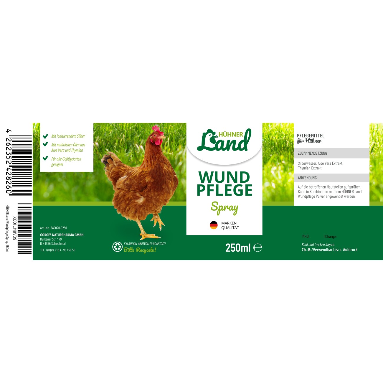 HÜHNER Land Wundpflege Spray 250ml
