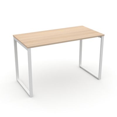 EasyHome - Bureau télétravail LV12 110 cm - chêne - pieds blancs