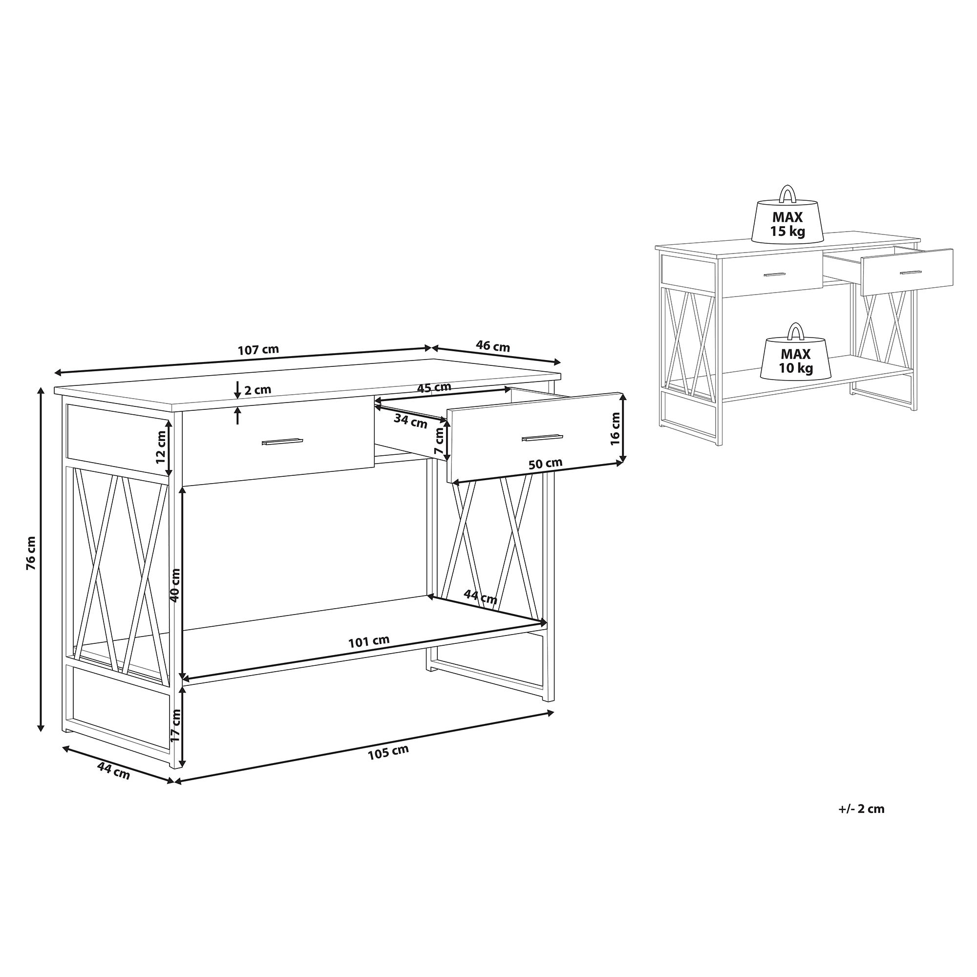 Beliani - AYDEN - Consoletafel - Donkere houtkleur - MDF