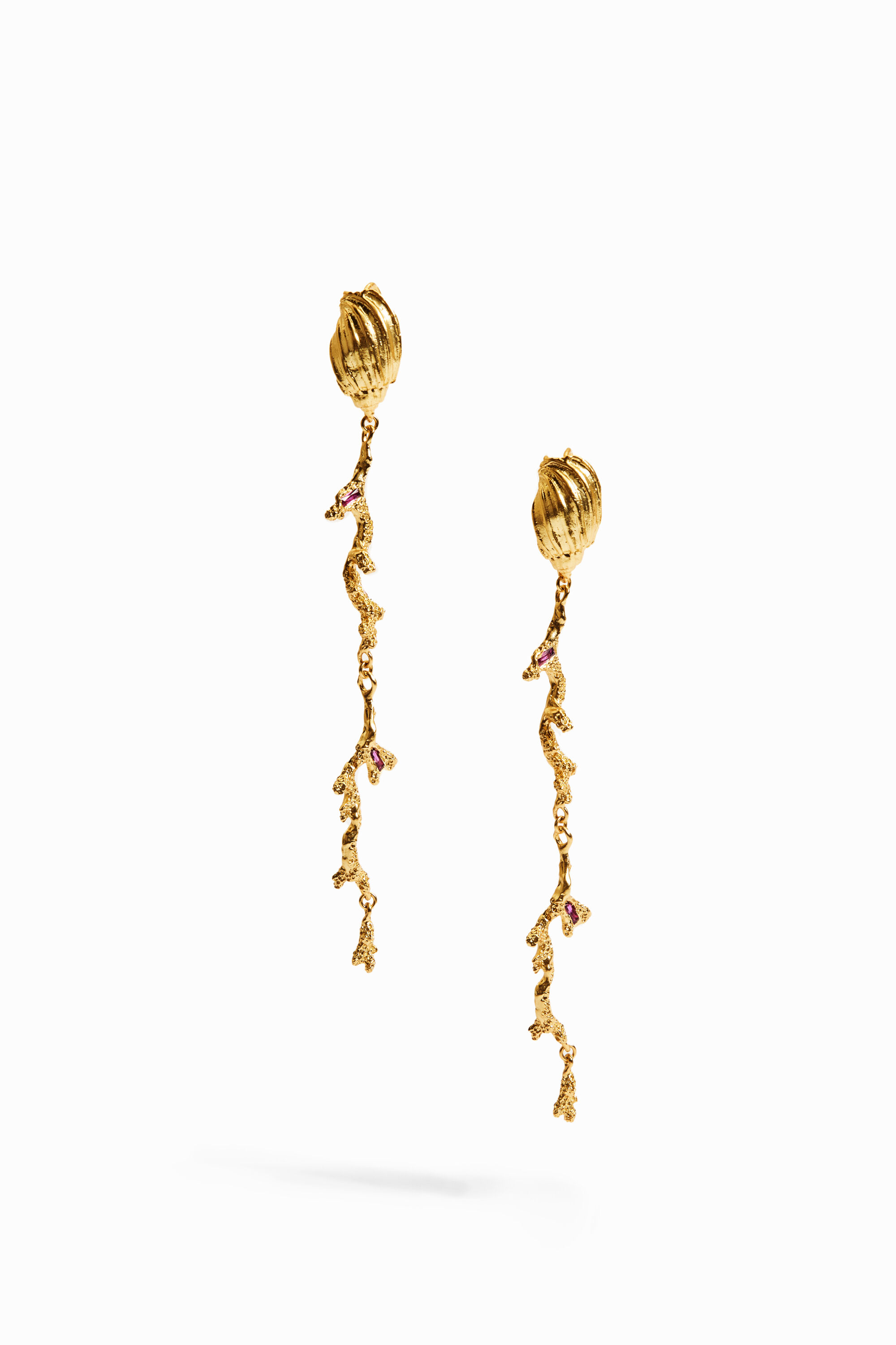 Longues boucles d'oreilles plaquées or Zalio