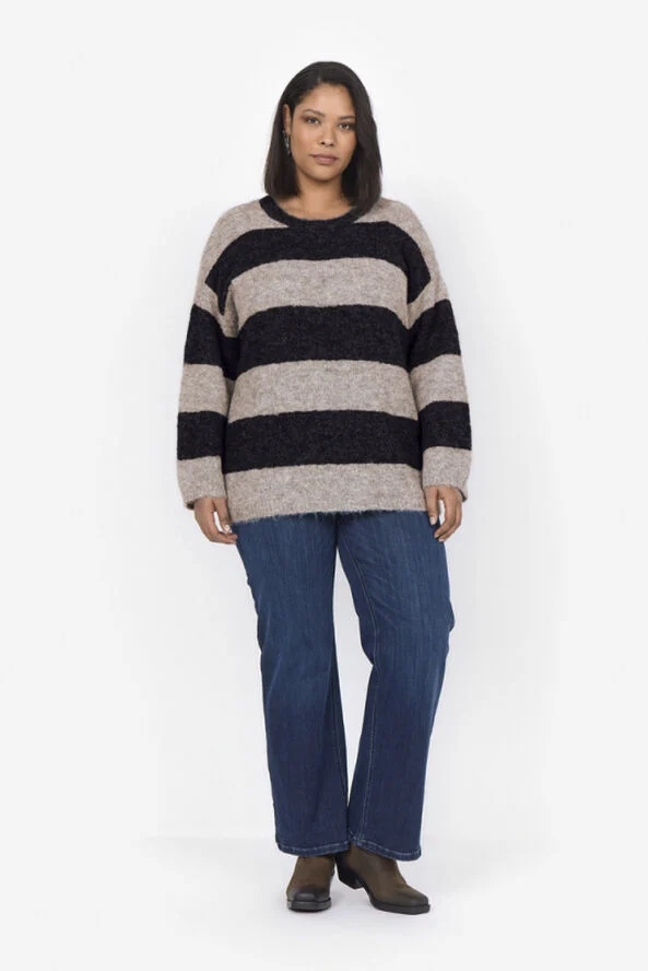 Wasabiconcept Curvy WA-JOLIE 1 Pullover Sand 98030c camel melange combi