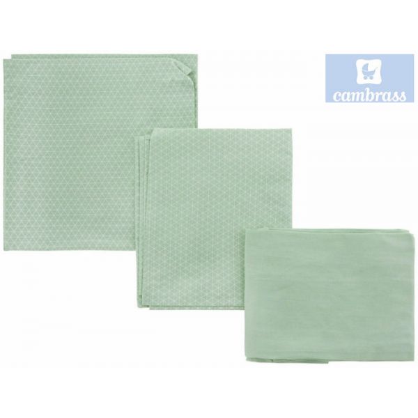 Cambrass Lençóis Berço 3 Peças 80x120 cm Lua Verde