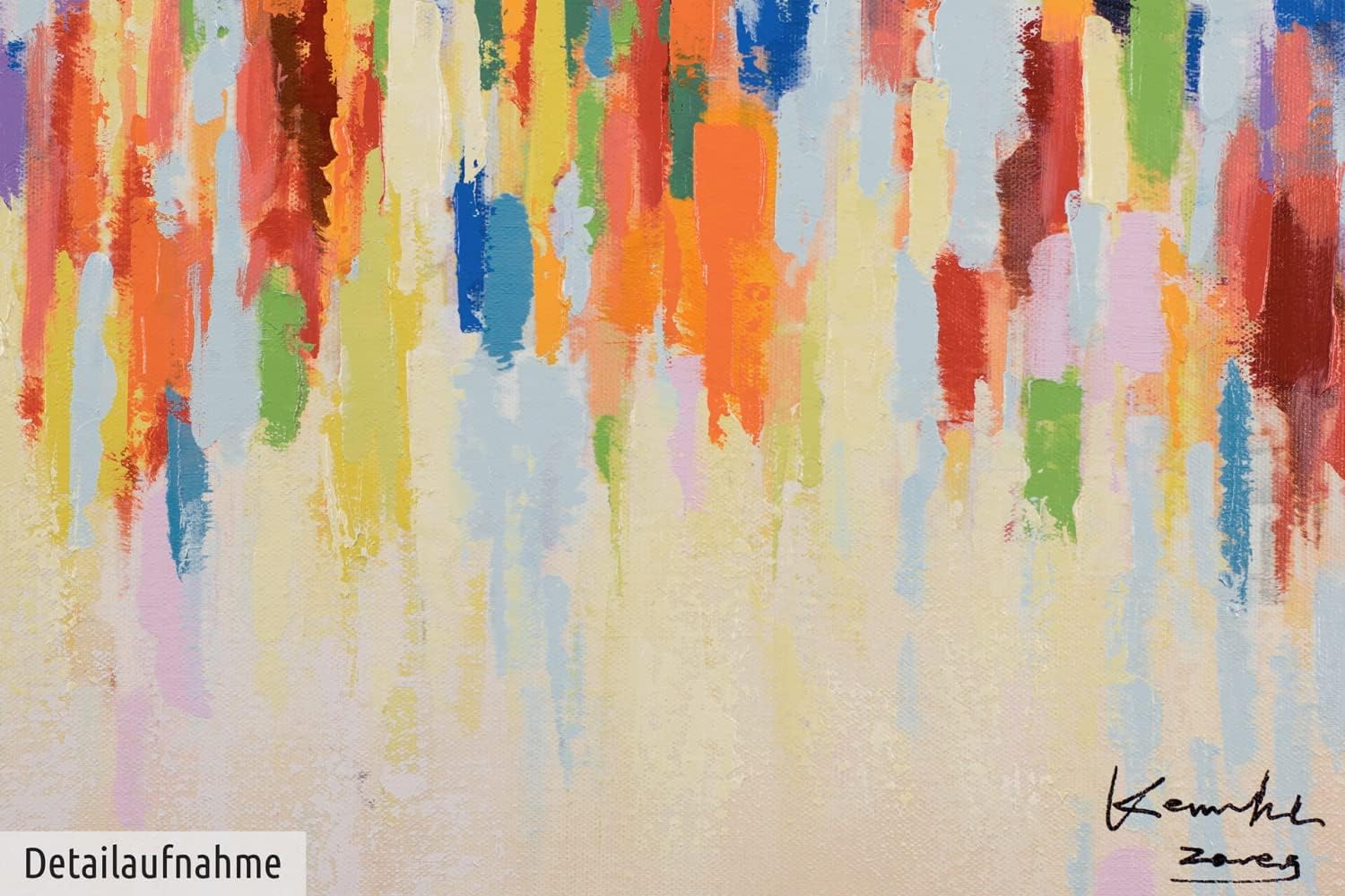 KunstLoft Leinwandbild | 100% HANDGEMALT | 120x60cm | Gemälde 'Weekend Happiness' | Abstrakt | Bunt | Wandbild Wohnzimmer