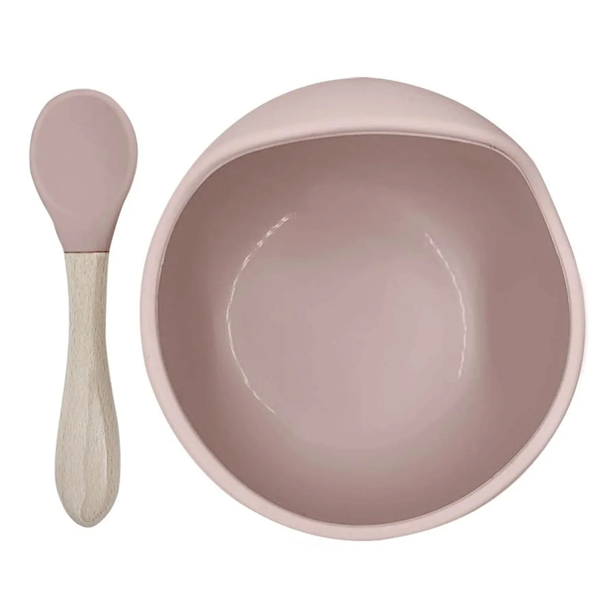 Kushies Cuillère et Bol en Silicone Siliscoop - Rose