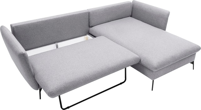 GOODproduct Ecksofa »LIVORNO,258 cm, L-Form,« Schlaffunktion u. Bettkasten (139/224cm), Samt, Struktur, Webstoff