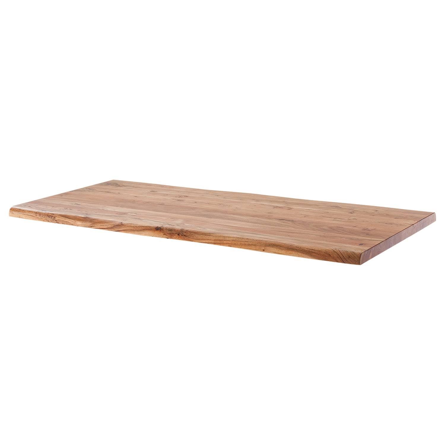 Kollected Baumkanten-Schreibtischplatte KAPRA Breite 120 cm Braun Akaz