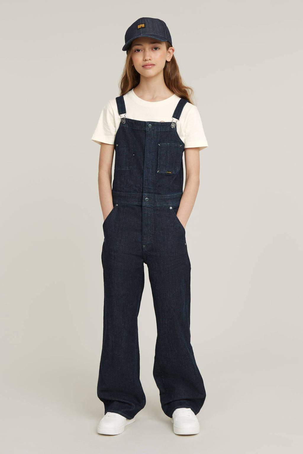 G-STAR loose fit tuinbroek Straight Leg Zip Dungaree rinsed