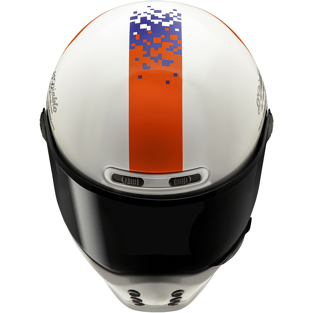 HJC - Casque V10 FQ20 Retro MC21 / Blanc / Bleu / Rouge