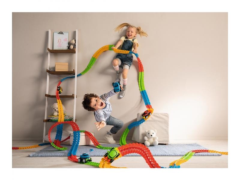 Smoby FleXtreme Discovery Starter-Set Starter-Set mit 184 Schienen-Teilen und einem Auto