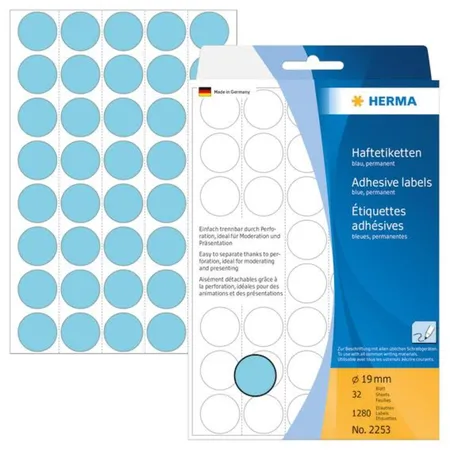 HERMA Etikett Farbpunkt blau Ø 19mm 1280 St.