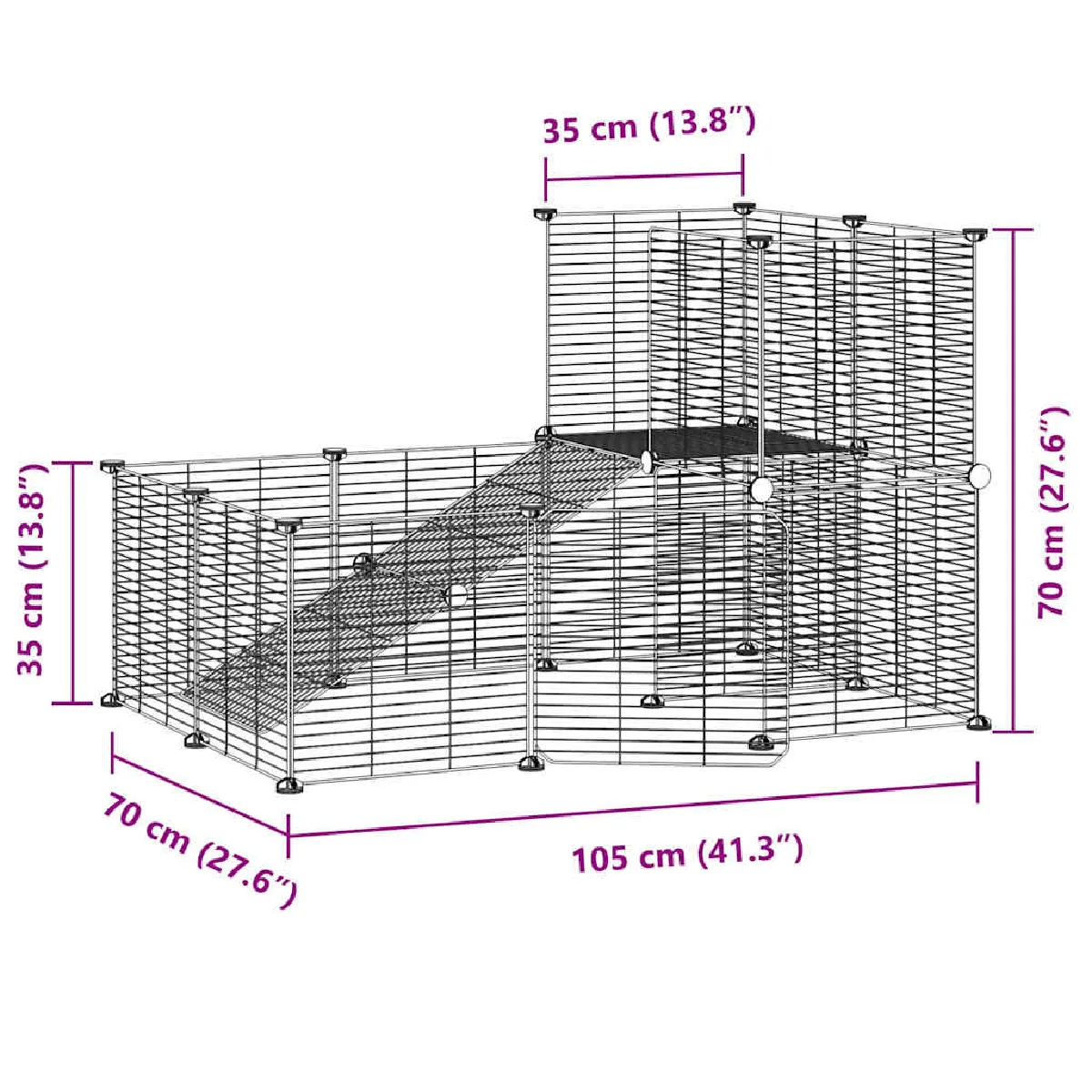 vidaXL Cage pour animaux 20 panneaux
