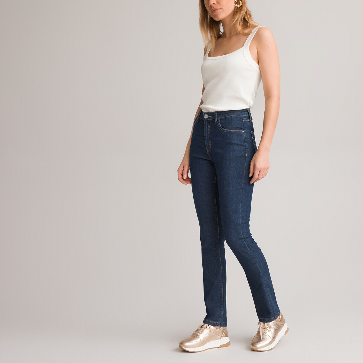ANNE WEYBURN<br>Calça jeans reta normal