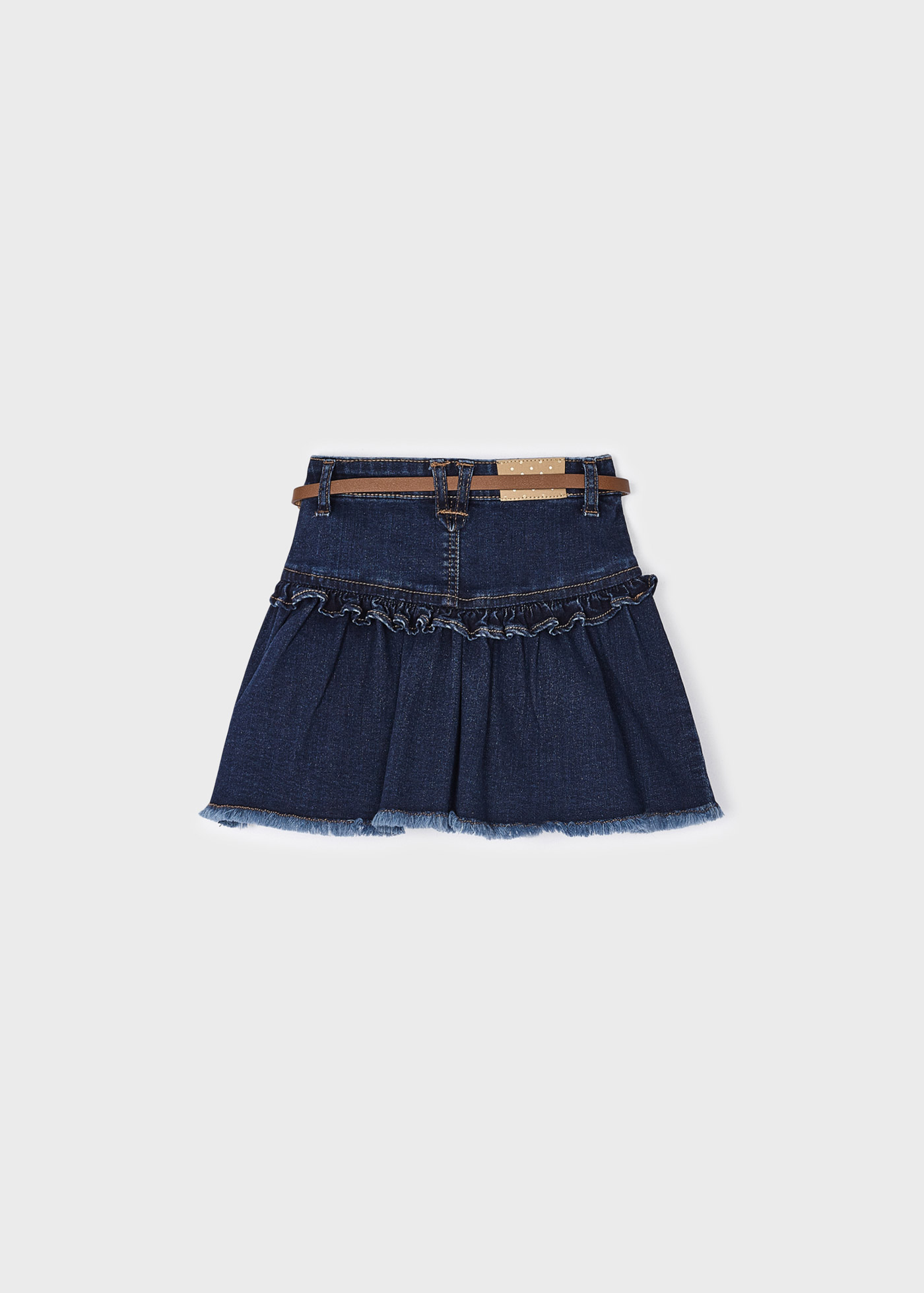 Saia jeans com cinto para meninas
