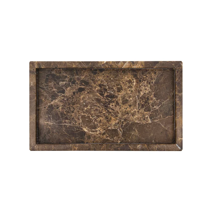 House Doctor - Able Dekotablett, 24 x 14 cm, Marmor braun