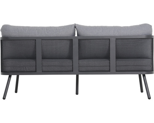 Garden Place 4-zits loungeset bestaande uit: 2 tafels, 2 fauteuils, bank, metaalgrijs