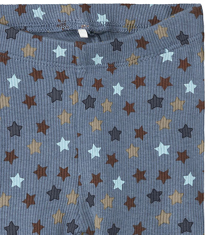Name It Leggings - Rib - NbmRicco - Flint Stone m. Sternen