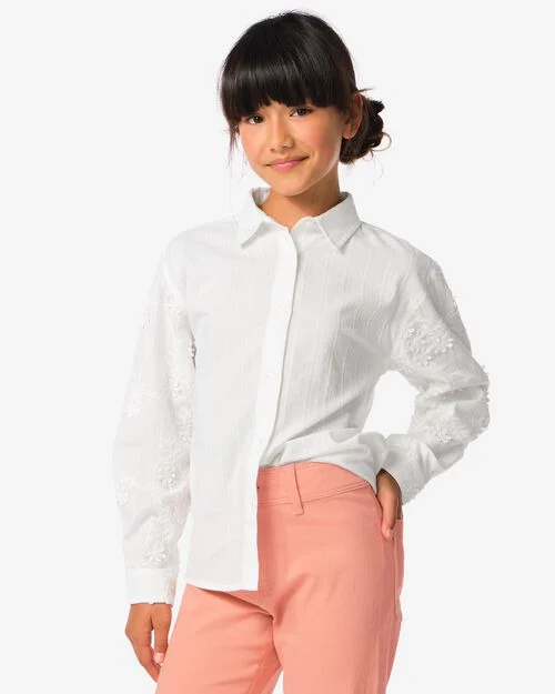 chemisier enfant broderie blanc cassé