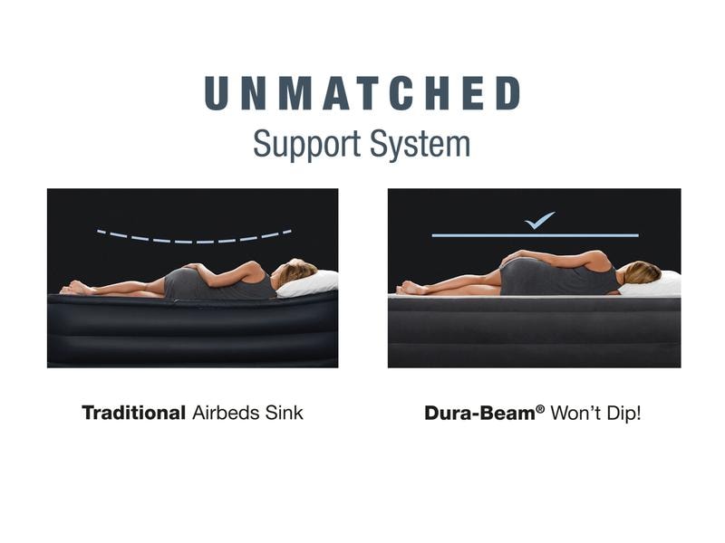 Intex Luftbett Dura Beam Deluxe Supreme Twin 99 x 191 x 51 Luftbett mit integrierter Pumpe