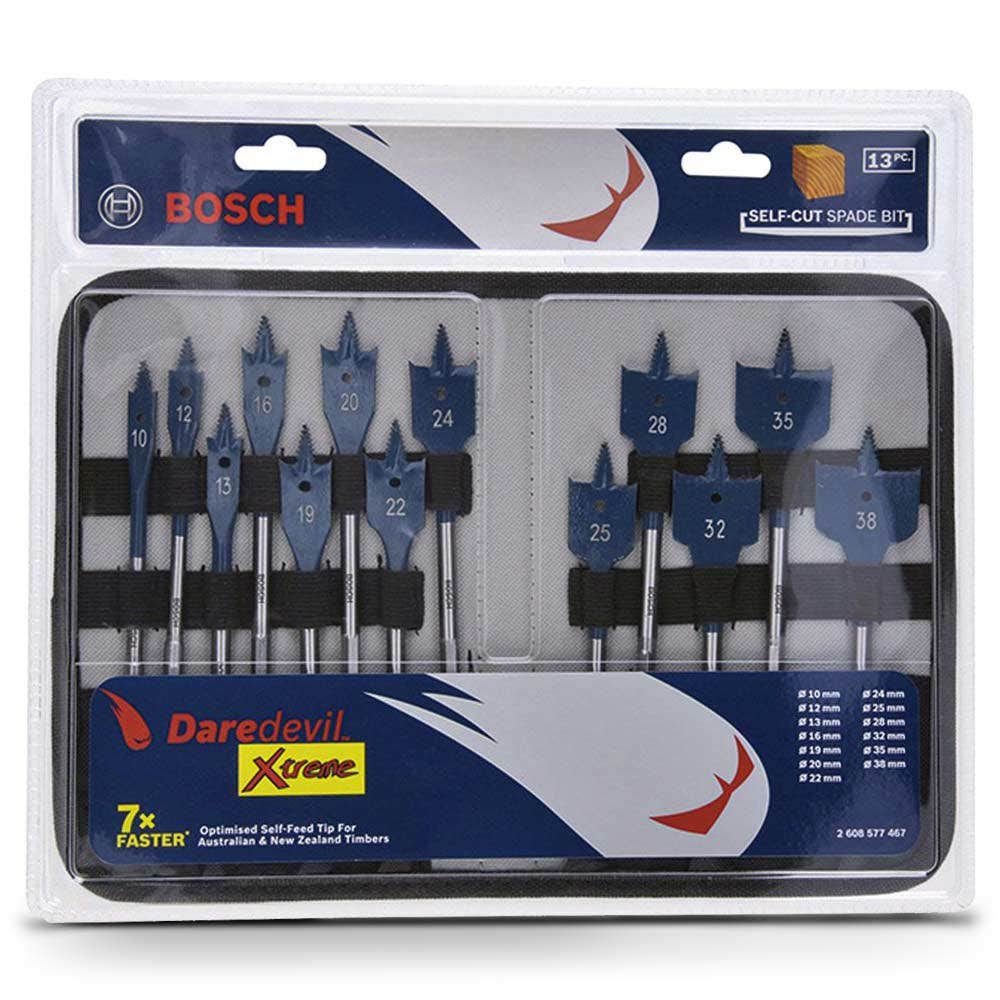 BOSCH 10-38mm Spade Bit Set - DAREDEVIL XTREME - 13 Piece 2608577467