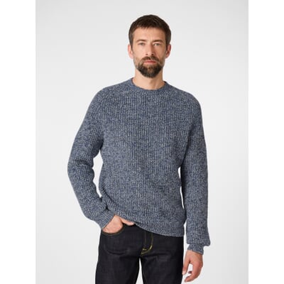 Herrenpullover 4-fädig, Blaumelange