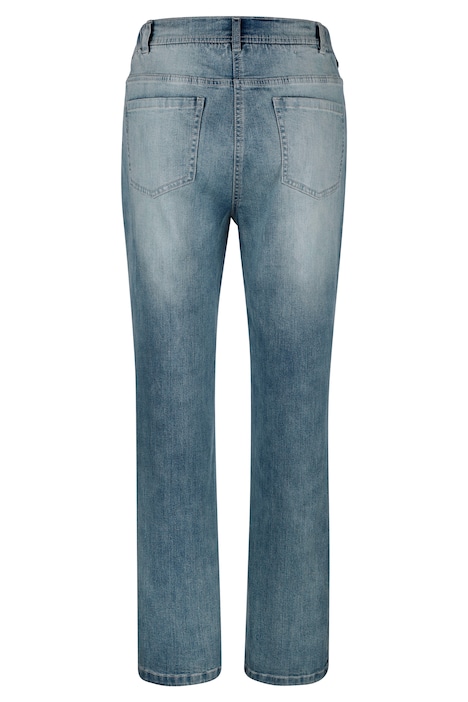 Jeans, Straight Fit, Stickerei, sichtbare Knöpfe