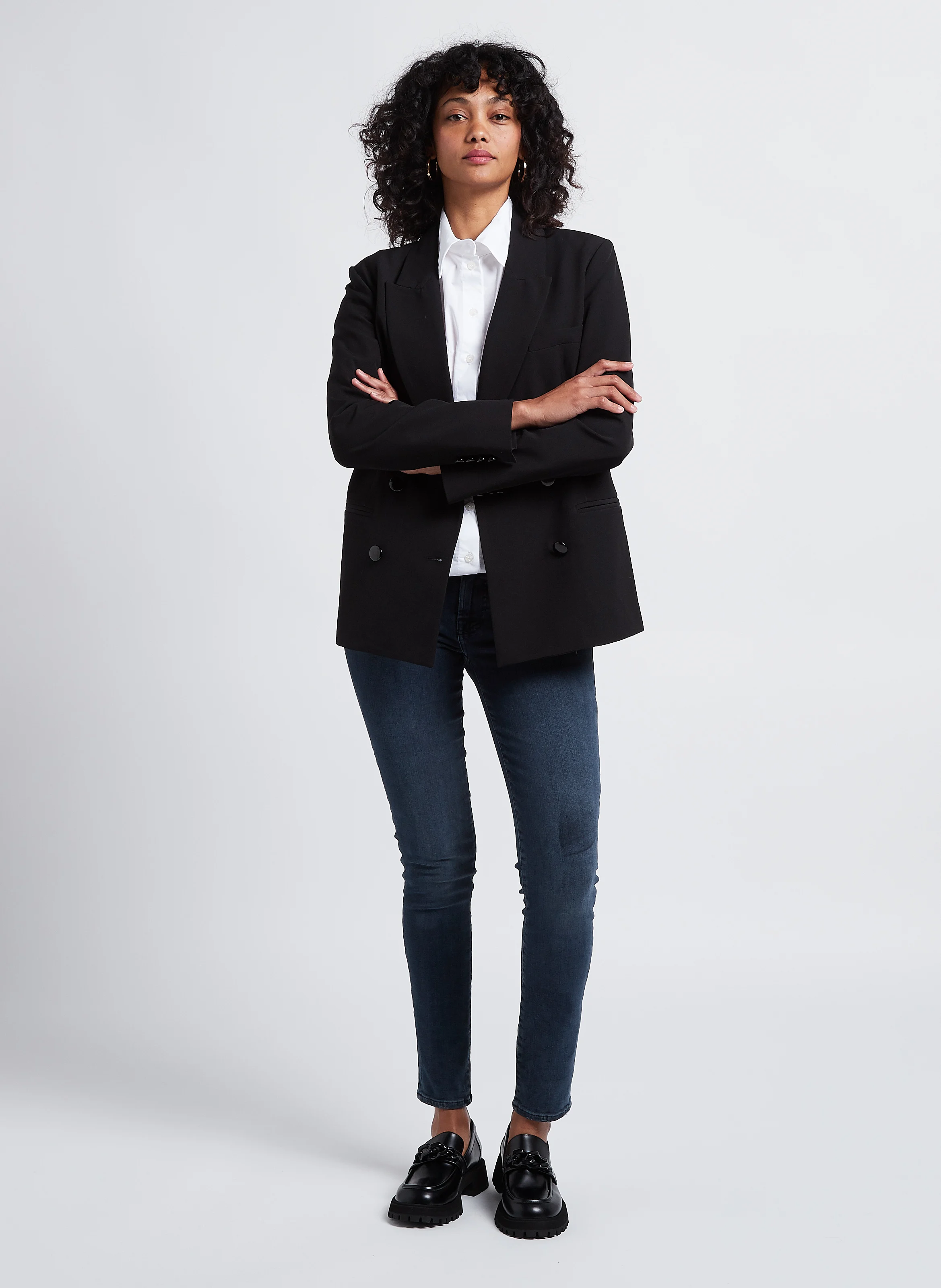 PYPER - Jean skinny taille basse en denim délavé | Bleu