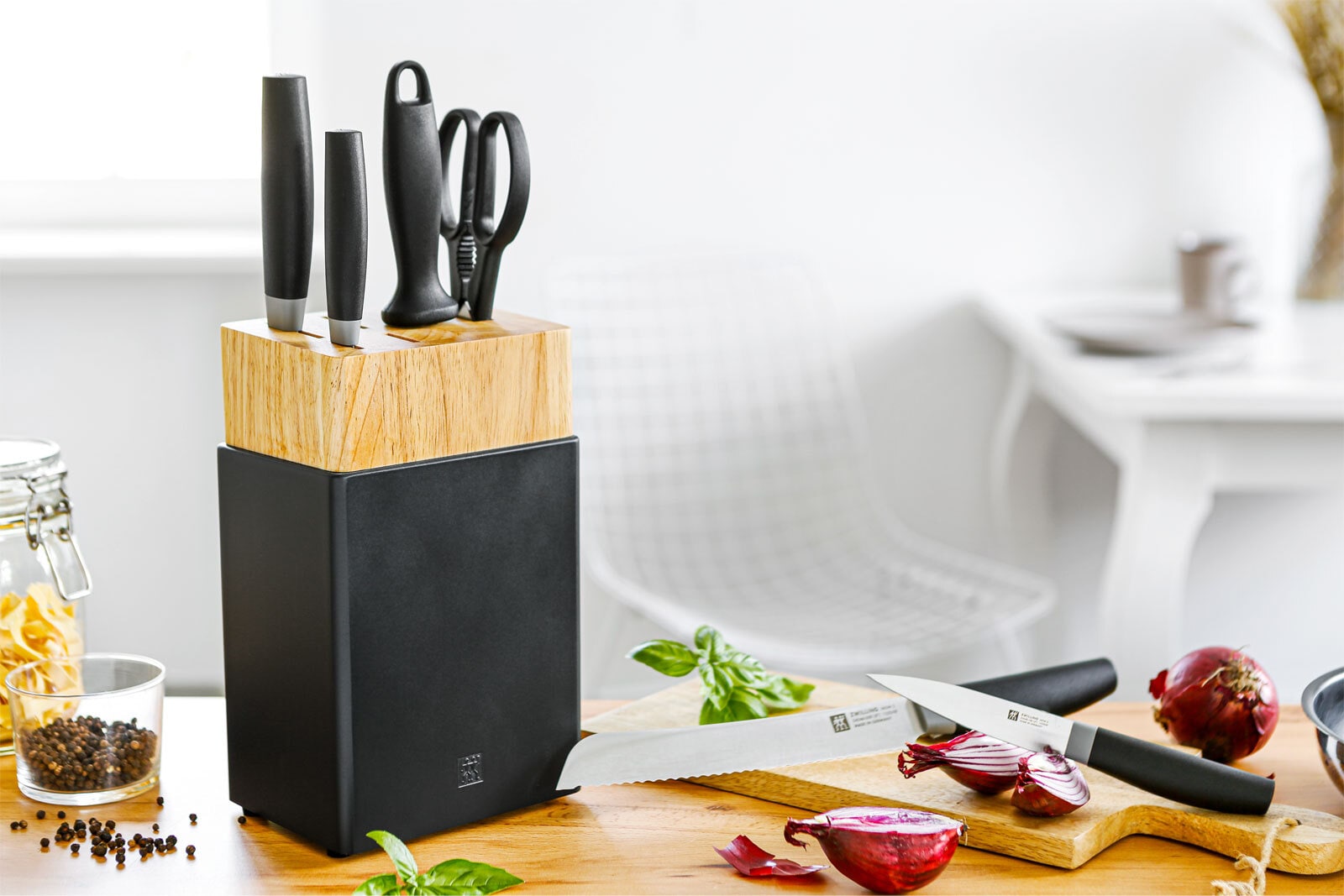 ZWILLING Messerblock NOWS 7-teilig schwarz/ braun