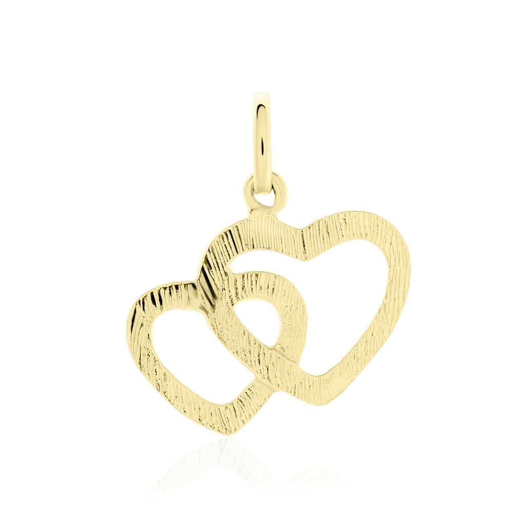 Pendentif Eudocie Coeurs Ciseles Or Bicolore
