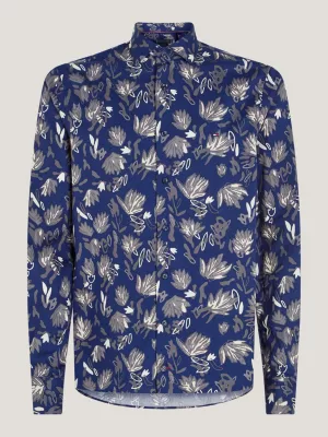Camisa Slim Fit com Estampa Floral