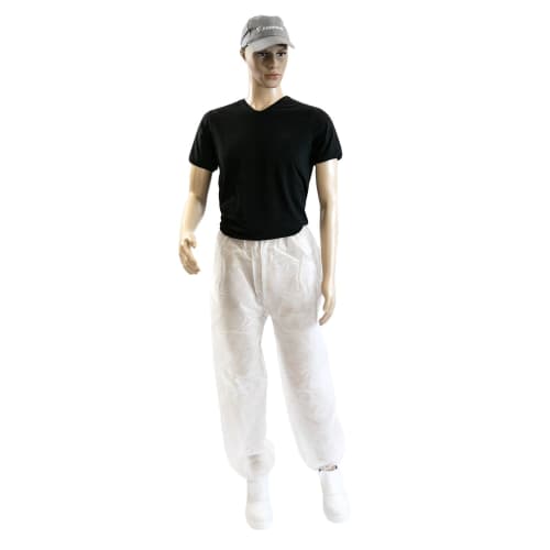 Pantalon à usage unique Paredes PLP 43g/m² élastiques taille chevilles blanc taille XL