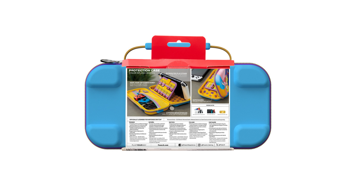 PowerAProtection Case for Nintendo Switch - OLED Model, Nintendo Switch and Nintendo Switch Lite - Color Splash Heroes tas