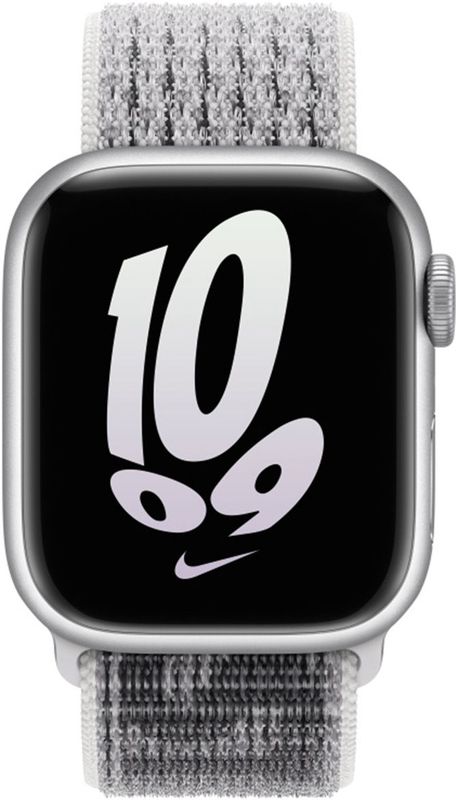 Nike - Sport Loop Band - Wit/Zwart - Voor Apple Watch Series 1 t/m 9 / SE (38/40/41 mm) en Series 10 / 11 (42 mm)