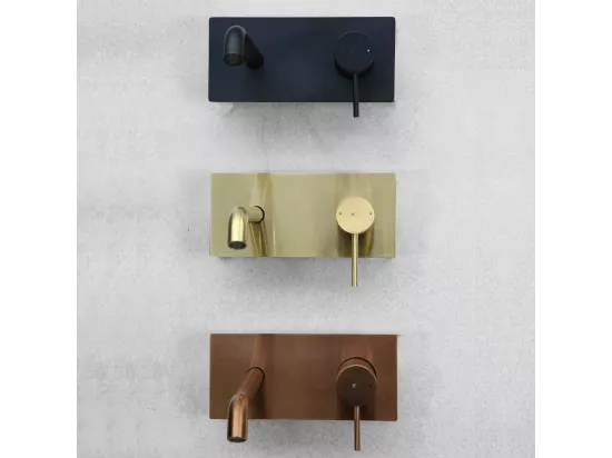 Envol mitigeur encastré lavabo or brossé - Essebagno