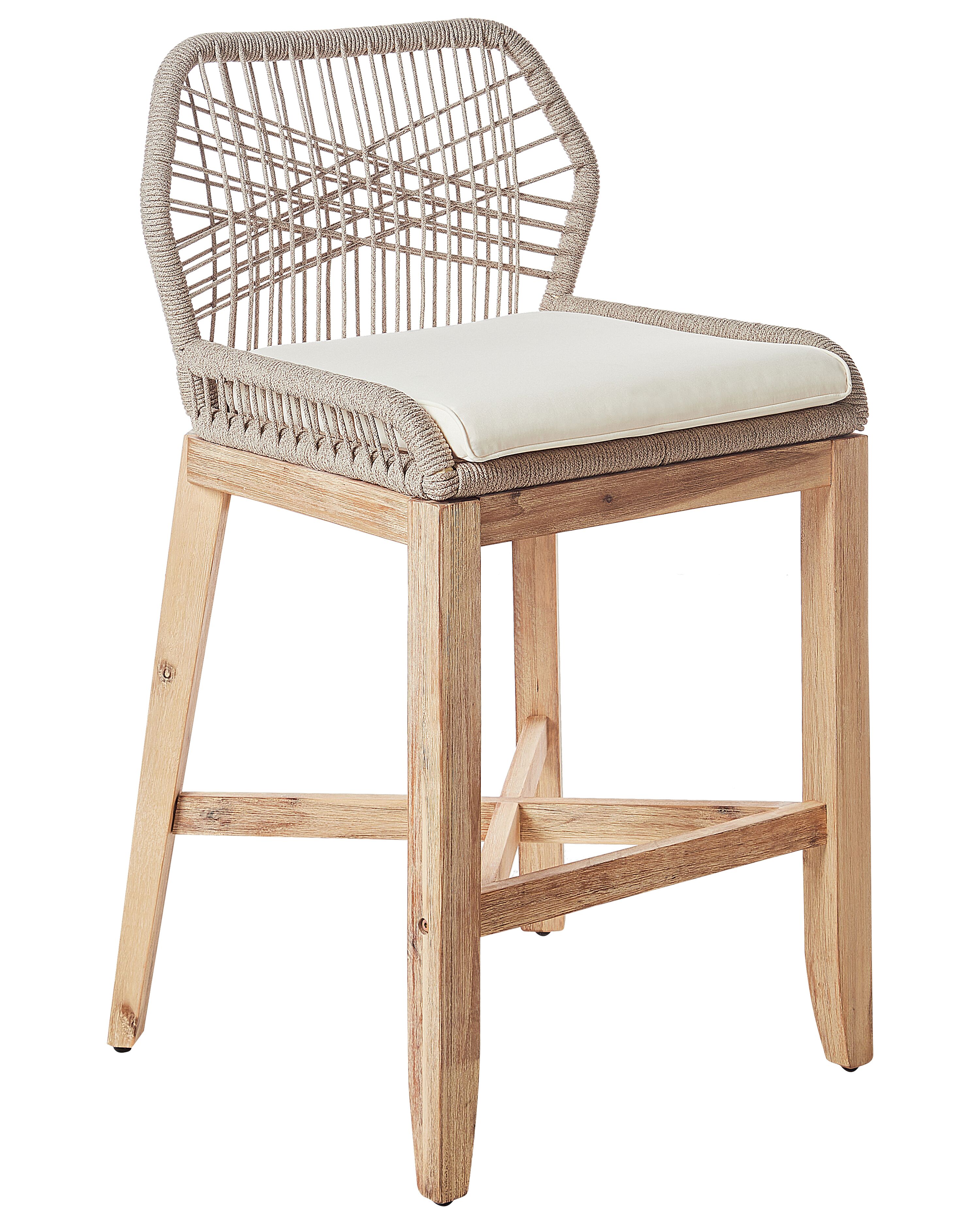 Set van 2 tuinbarkrukken TALAMONE Acaciahout Beige