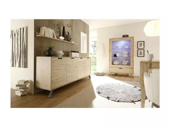 Grand vaisselier vitrine PALMA 106 cm chêne