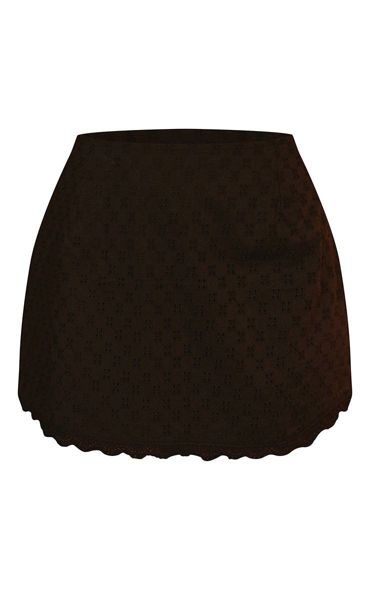 Noir Ensemble Coordonné Jupe Mini Broderie Anglaise