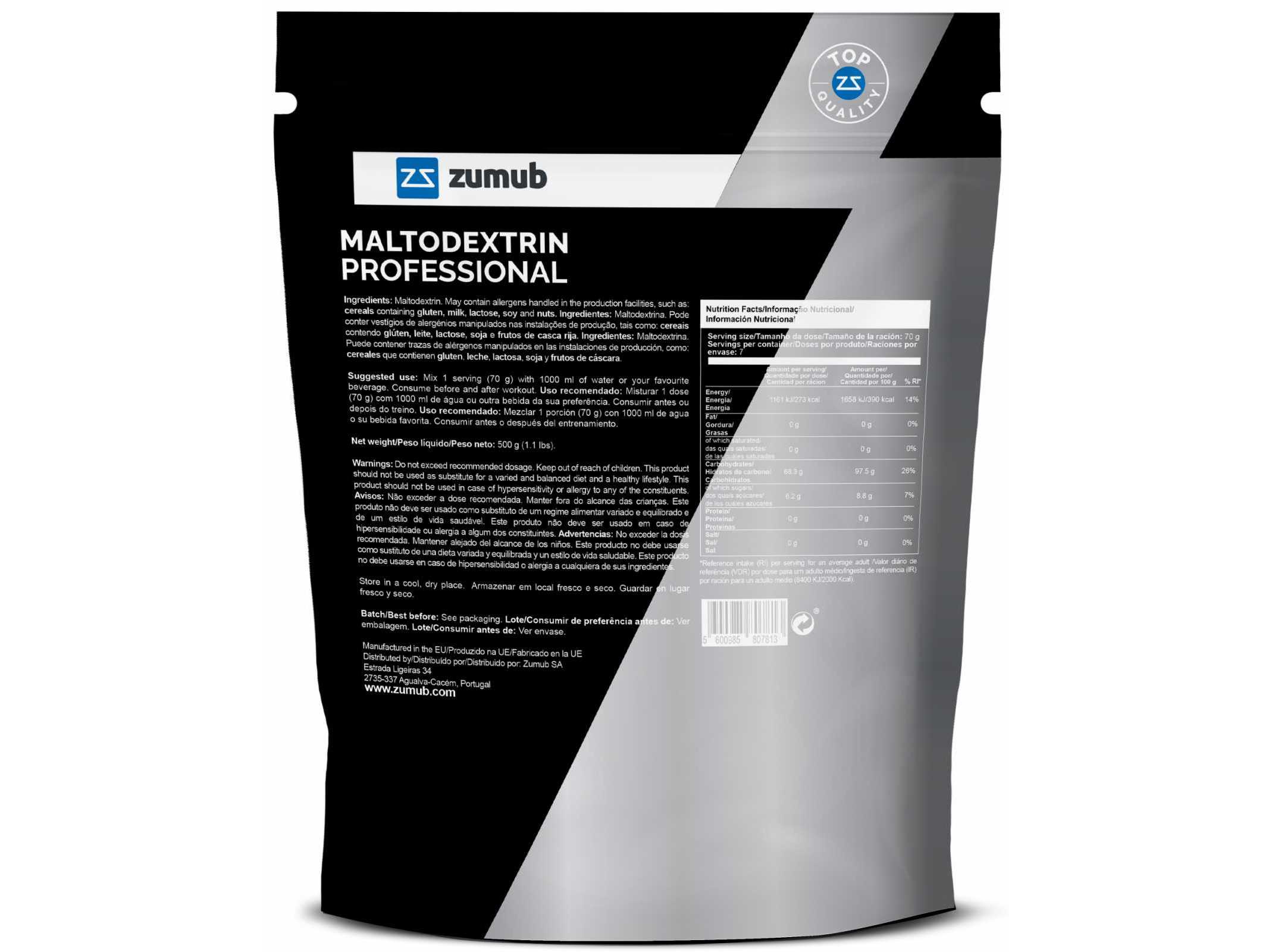 SUPLEMENTO ENERGIA ZUMUB MALTODEXTRINA 500G