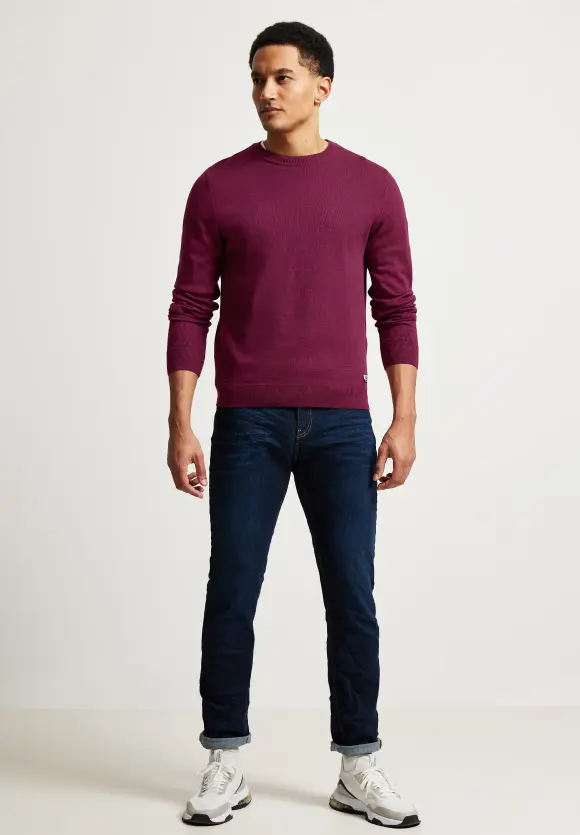 Softer Mouliné Pullover - sangria red