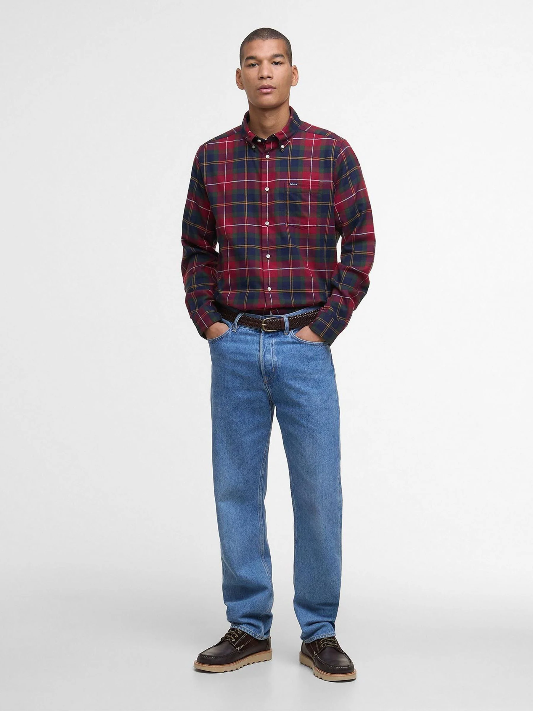 Rood - Barbour® Fortrose Tailored overhemd met Schotse ruit