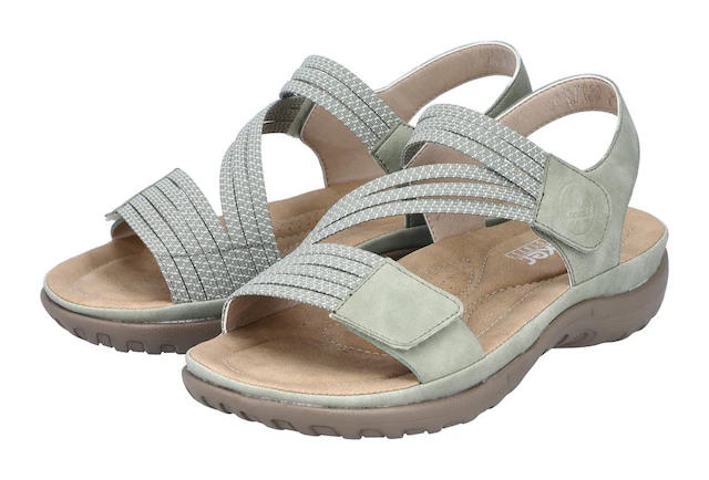 Rieker Riemchensandale  Sommerschuh, Sandalette, Keilabsatz, mit Gummizügen